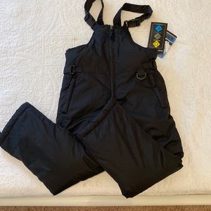 Kids Black Ski Bib Pants 6x/7